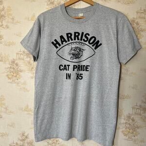 Vintage 1985 Harrison Football Mascot T-Shirt | Grey | XL (M - 20x27”)